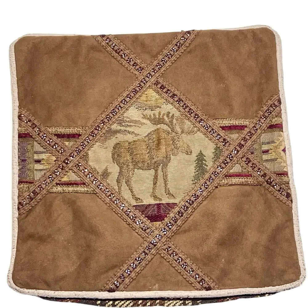 Rustic Lodge Moose Decorative Throw Pillowcase for Cushion 16x16